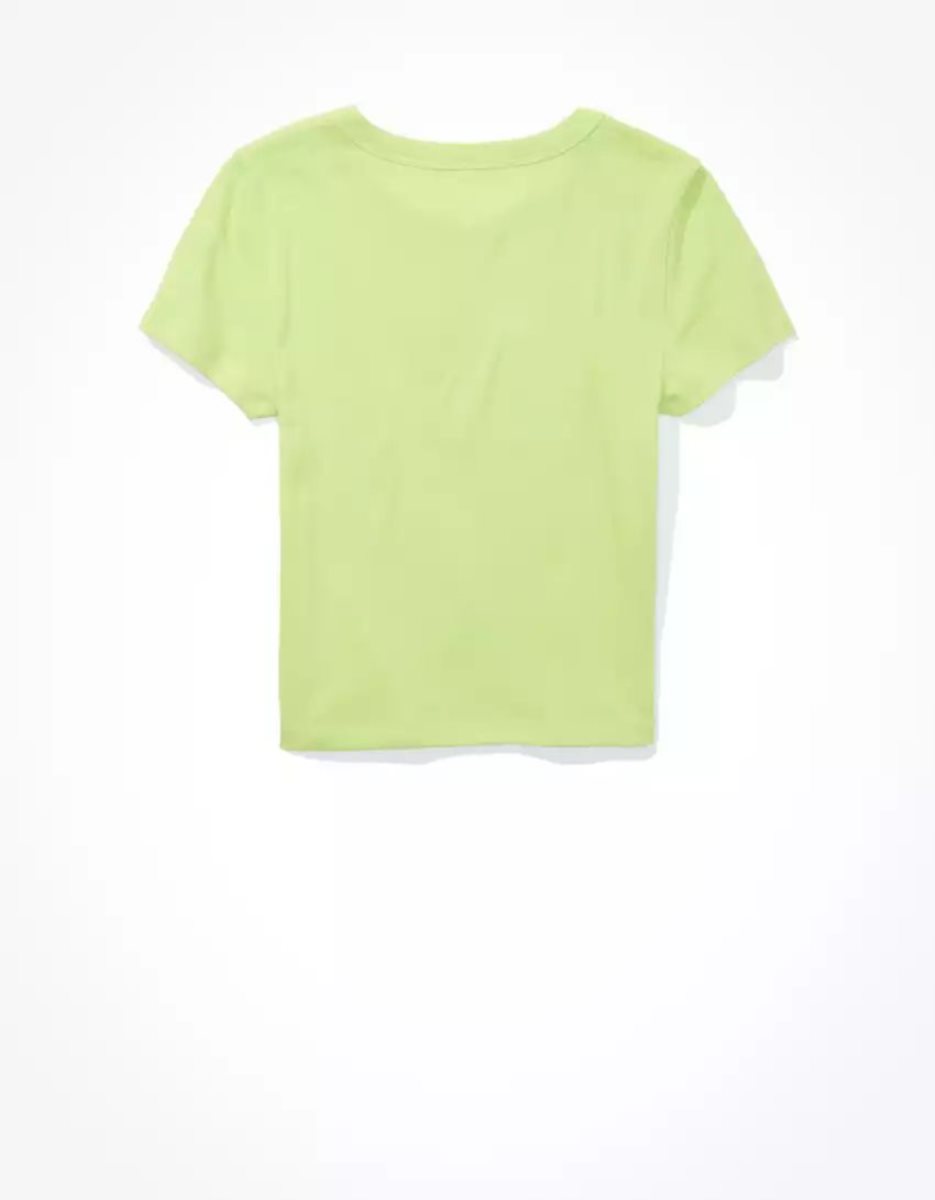 T Shirts American Eagle AE Hey Baby Tee Vert Clair Femme | GHJ-62136445